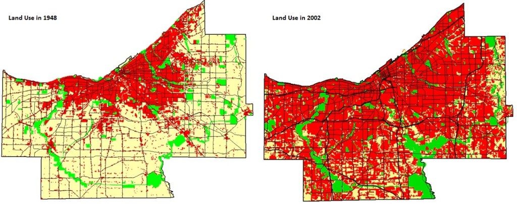 cuyahoga county land use in 1948 & 2002