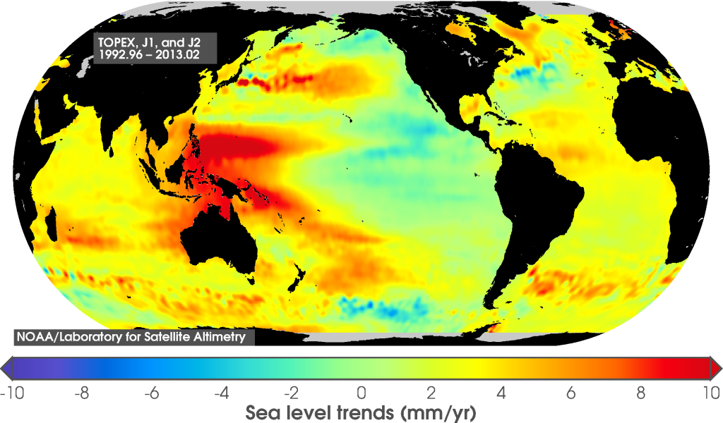 sea level rise rate western pacific